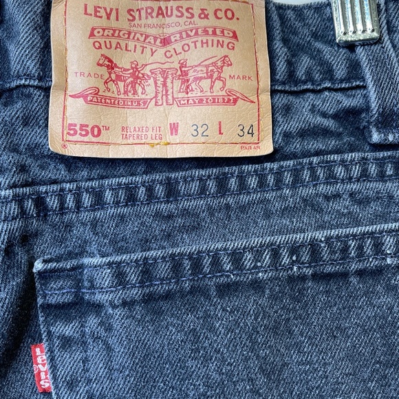 Levi’s 550 VTG USA Made Washed Black Relaxed Tapered High Rise Unisex Mom Jeans - Picture 7 of 10